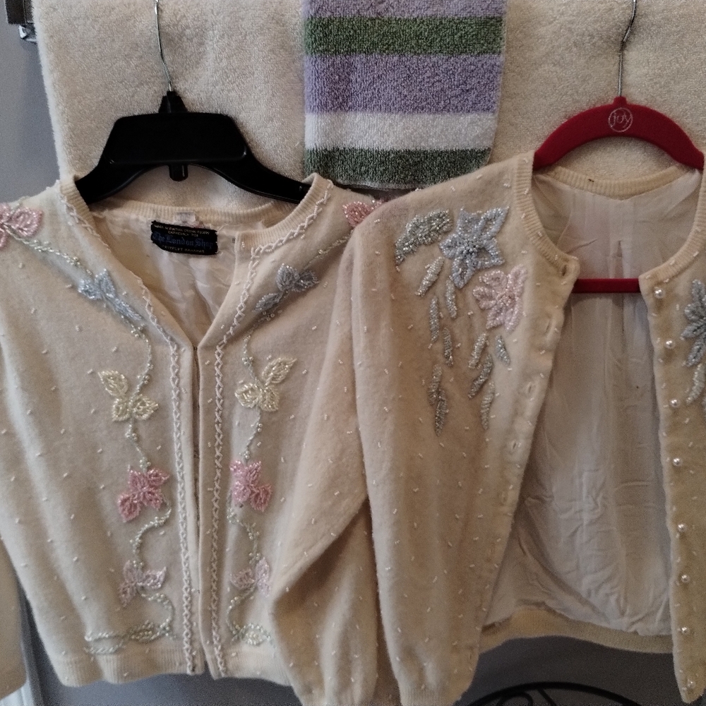Vintage The London Shop Beaded Cream Cardigans You Get Both!